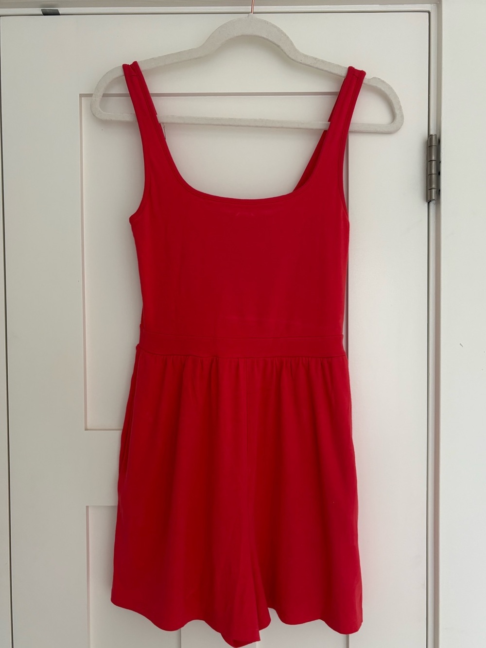 Aritzia Wilfred Market Romper | Coral Red | Sleeveless | Pockets | Size XS - Picture 7 of 12